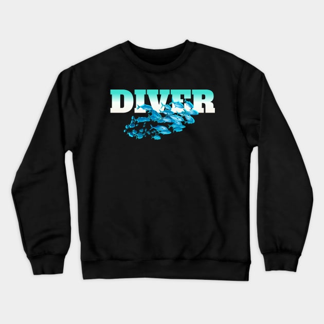 Scuba diving t-shirt designs Crewneck Sweatshirt by Coreoceanart